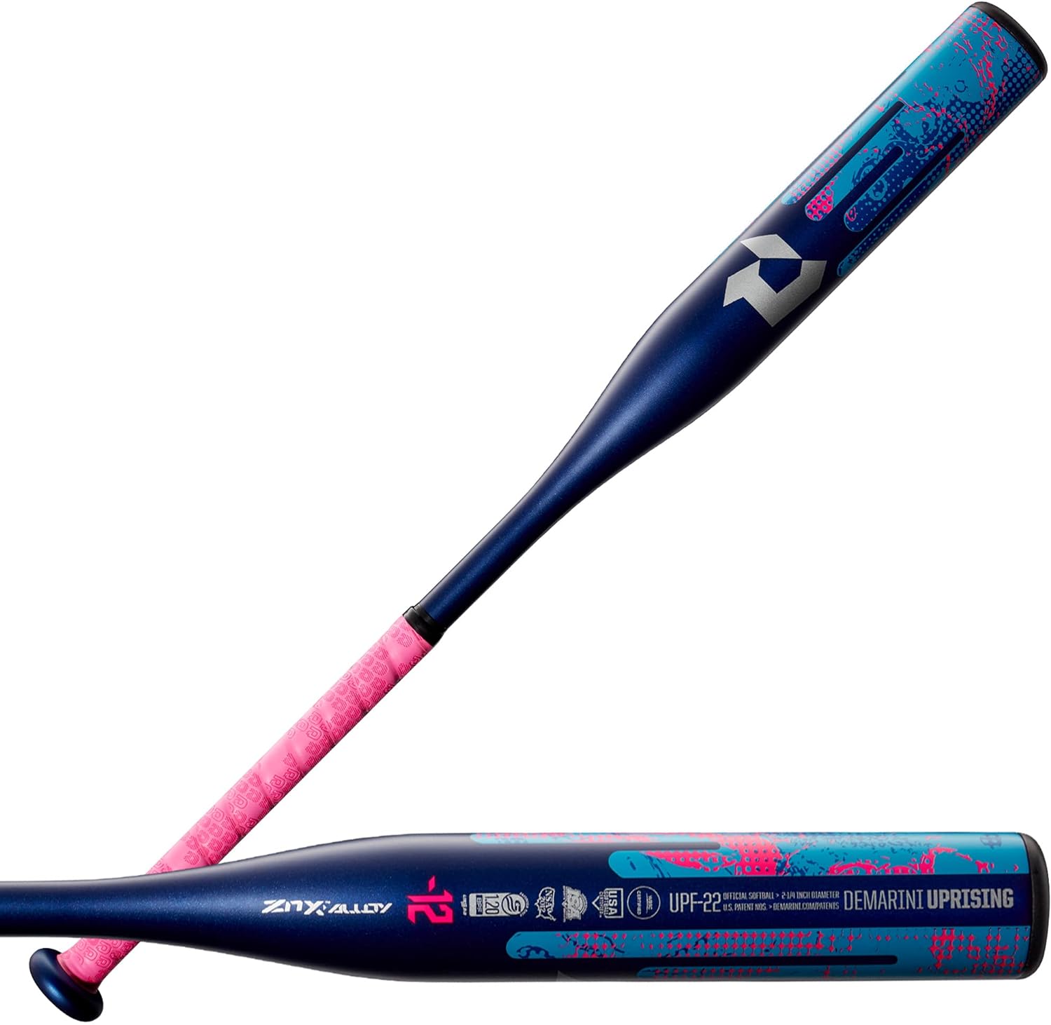 New Demarini 2022 Uprising (-12) Fastpitch Softball Bat Alloy Blue Pin 